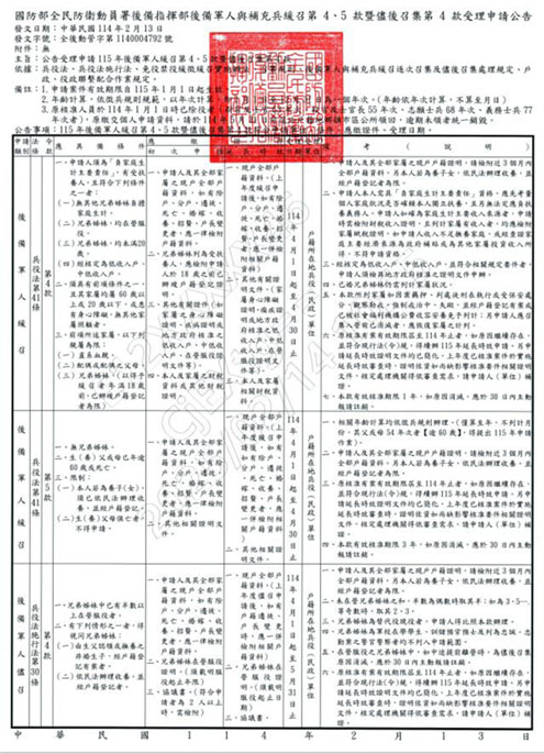 115年緩逐儘召受理公告