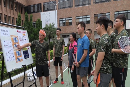 彰化縣後備指揮部球類競技社羽球規則講解、發球技巧指導、場地配置與動線介紹