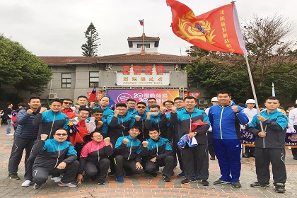 指揮官吳上校與本部同仁參加元旦升旗活動