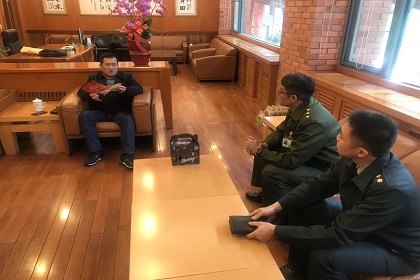 邱指揮官偕同後服科長譚中校拜會宜蘭縣議會副議長陳漢鍾先生